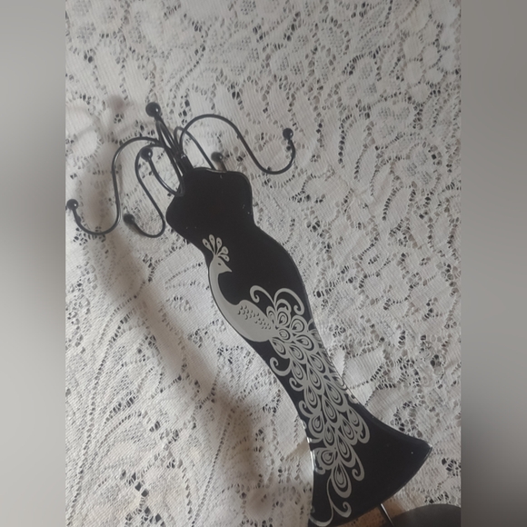 15" Mirror with Peacock Jewelry Stand - Picture 6 of 7